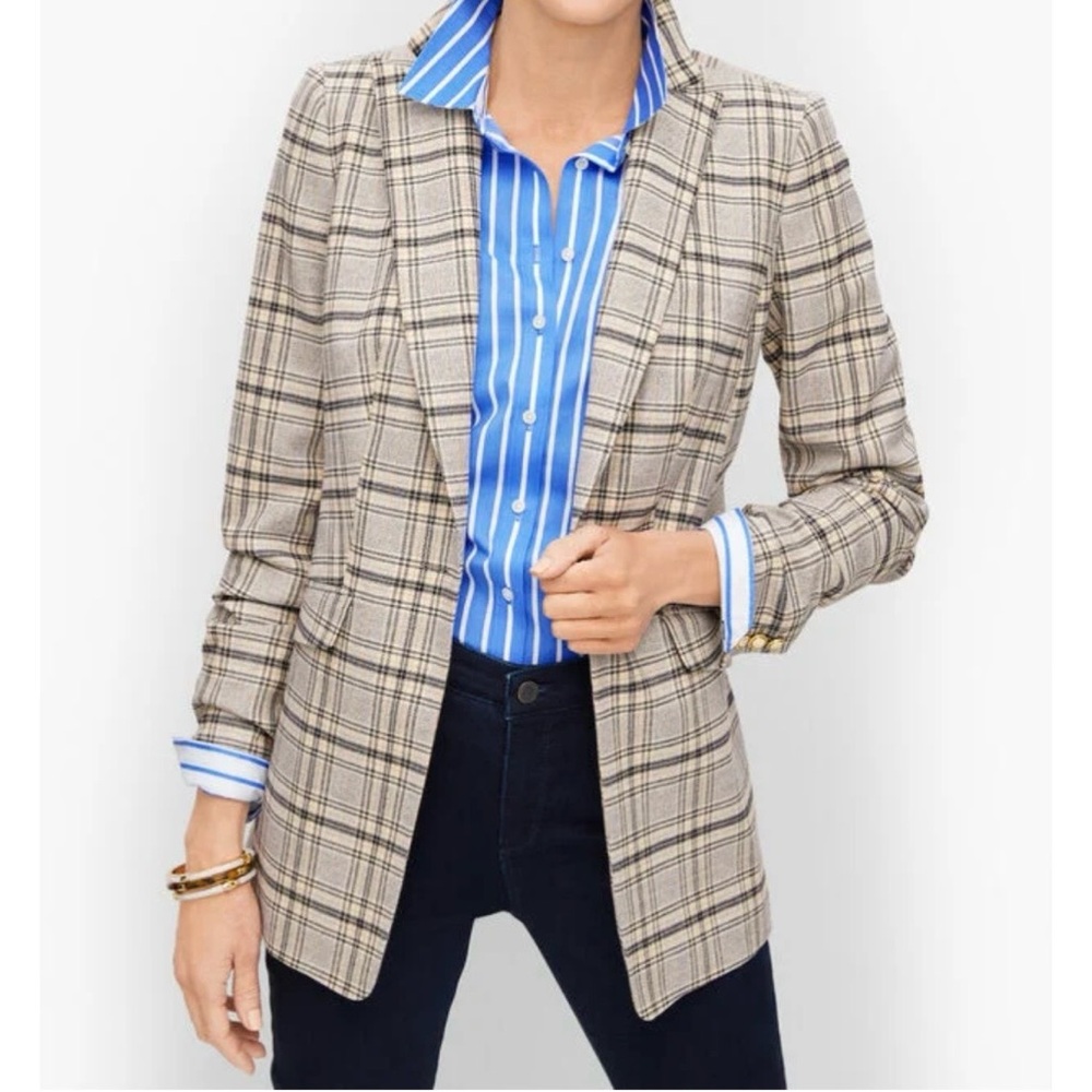 Talbots Beige Plaid Blazer